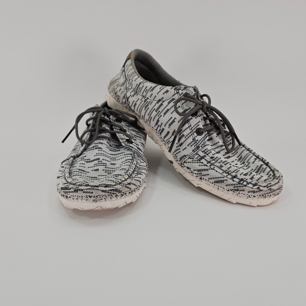 Twisted X Mens EcoTWX Slip On Driving Loafers Grey White Patterned Knit‎ 9.5